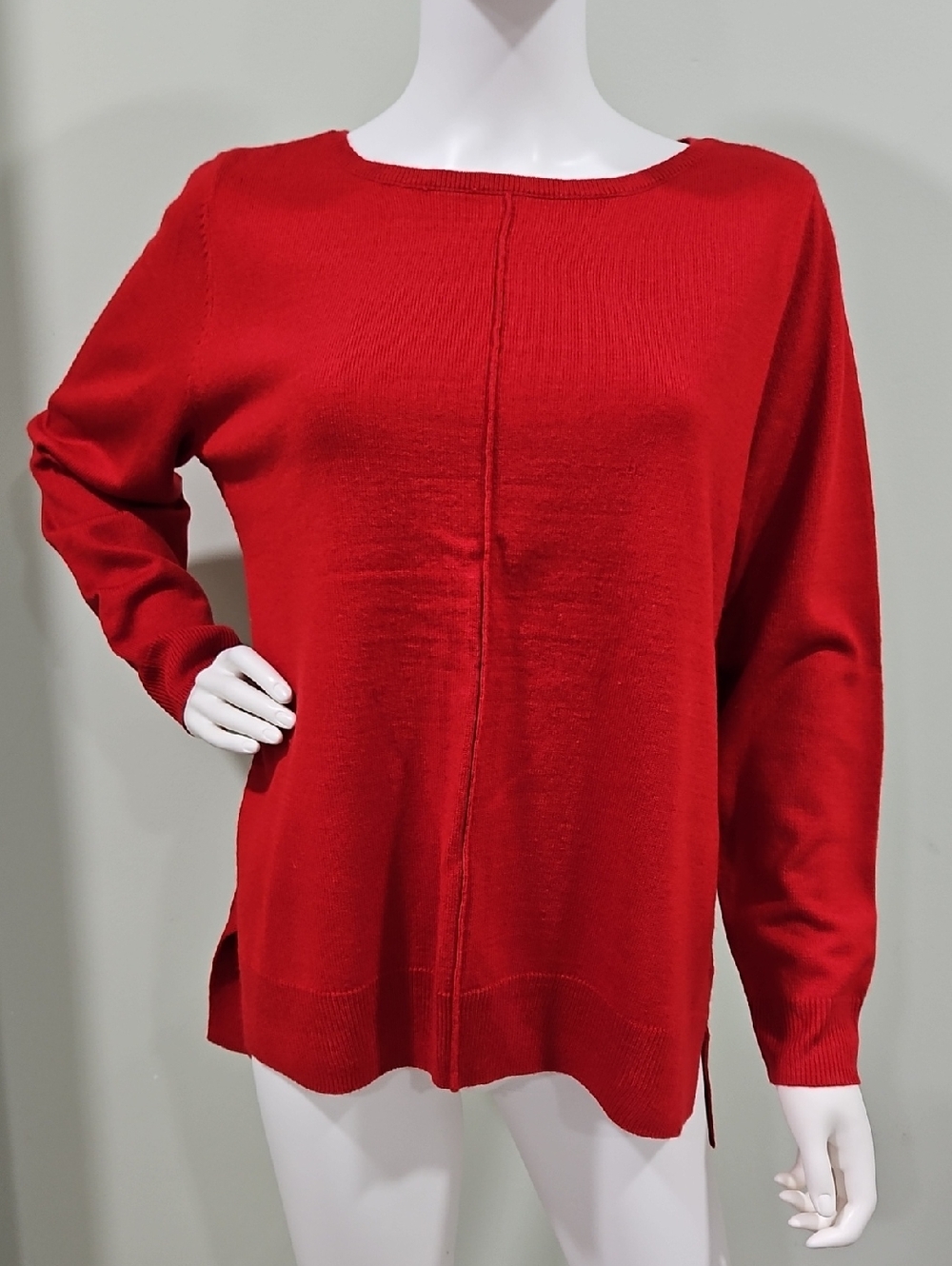 Croft & Barrow Red Lightweight Long-Sleeve Knit Sweater